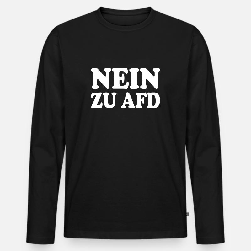 Nein zu afd - Männer Premium Bio Langarmshirt - Schwarz