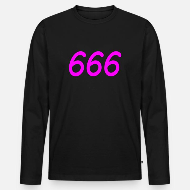 666 - Männer Premium Bio Langarmshirt - Schwarz