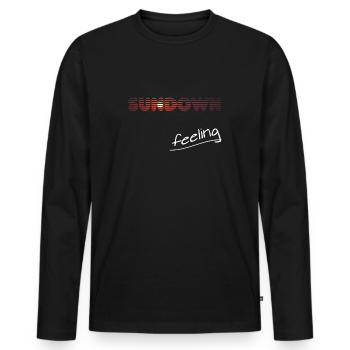 sundown feeling, Sonnenuntergang, sun, Sonne - Männer Premium Bio Langarmshirt - Schwarz - Vorne - Nico (187cm)