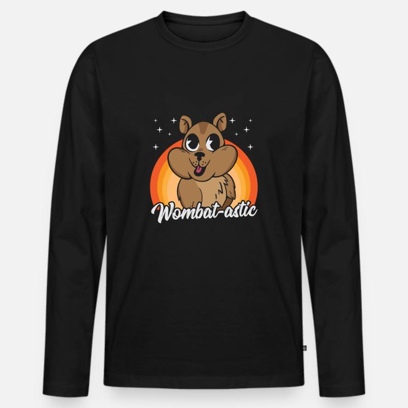 Wombat-astic Wombat-Fanartikel mit australischen - Männer Premium Bio Langarmshirt - Schwarz