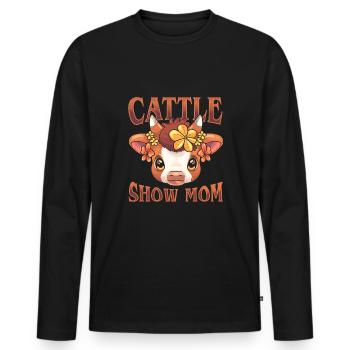 Heifer Farmer Show Kuhschau Mama Vieh - Männer Premium Bio Langarmshirt - Schwarz - Vorne - Nico (187cm)