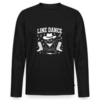 J’adore mon chat et la danse en ligne - T-shirt manches longues Premium bio Homme - noir - Devant - Nico (187cm)