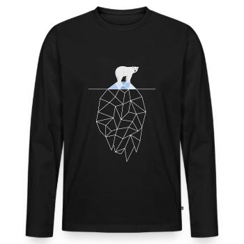 Eisbär auf Eisberg - Männer Premium Bio Langarmshirt - Schwarz - Vorne - Nico (187cm)