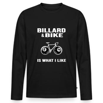 Vélo Route Vélo Chaîne de vélo « billard & vélo"8ball - T-shirt manches longues Premium bio Homme - noir - Devant - Nico (187cm)
