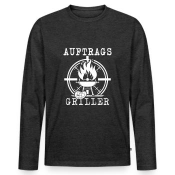 Grillen Auftragsgriller grillt BBQ Grillmaster - Männer Premium Bio Langarmshirt - Anthrazit meliert - Vorne - Nico (187cm)