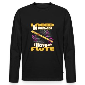flöte blasmusik klarinette - Männer Premium Bio Langarmshirt - Schwarz - Vorne - Nico (187cm)
