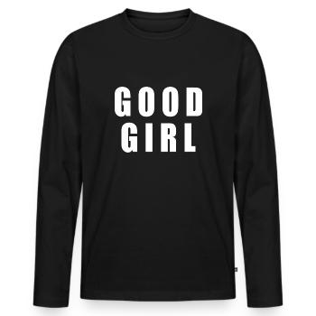 Good girl - T-shirt manches longues Premium bio Homme - noir - Devant - Nico (187cm)