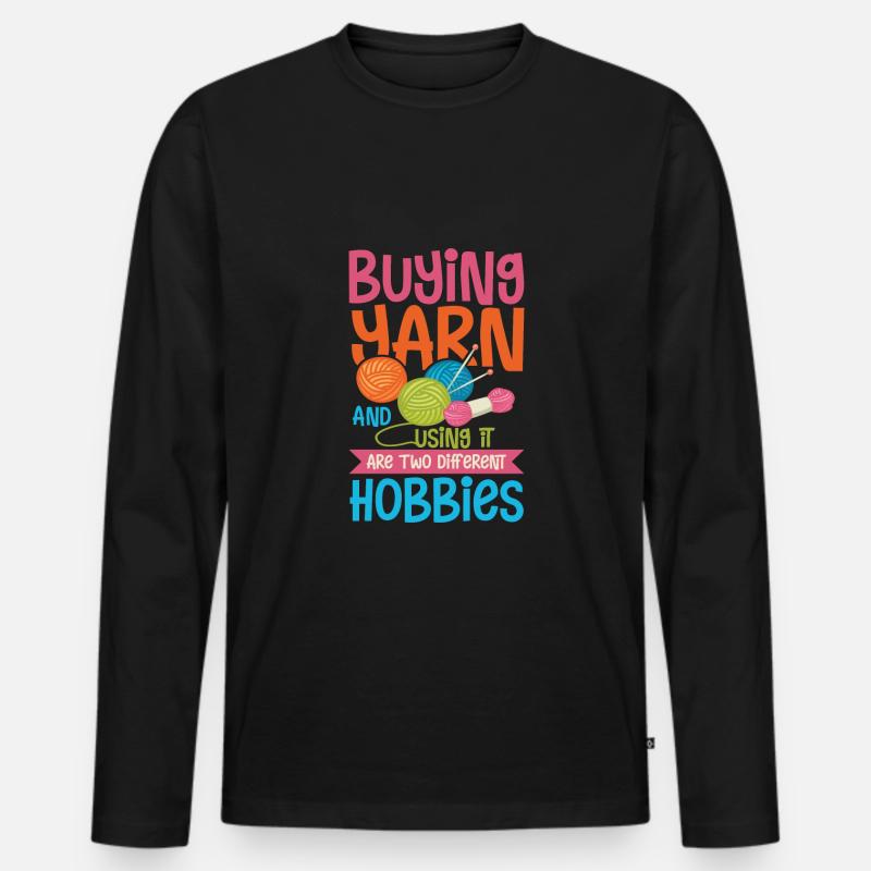 Garn kaufen - Männer Premium Bio Langarmshirt - Schwarz