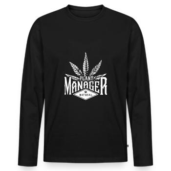 Chef d’exploitation - T-shirt manches longues Premium bio Homme - noir - Devant - Nico (187cm)