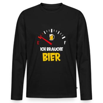 BEER SPEEDOMETER FUEL GAUGE MALLE MALLORCA FATHER'S DAY - Men's Premium Organic Long Sleeve Shirt - black - Front - Nico (187cm)