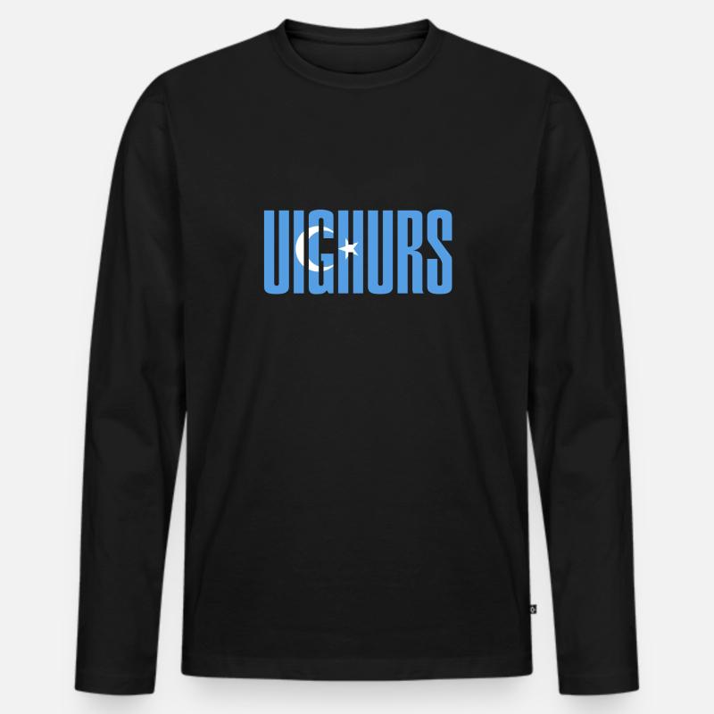 Uighurs Uiguren - Männer Premium Bio Langarmshirt - Schwarz