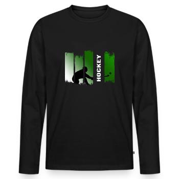 Hockey sur gazon gazon artificiel Legend Hockey Club - T-shirt manches longues Premium bio Homme - noir - Devant - Nico (187cm)