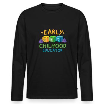 Early Childhood Educator Kindergarten Erzieher - Männer Premium Bio Langarmshirt - Schwarz - Vorne - Nico (187cm)