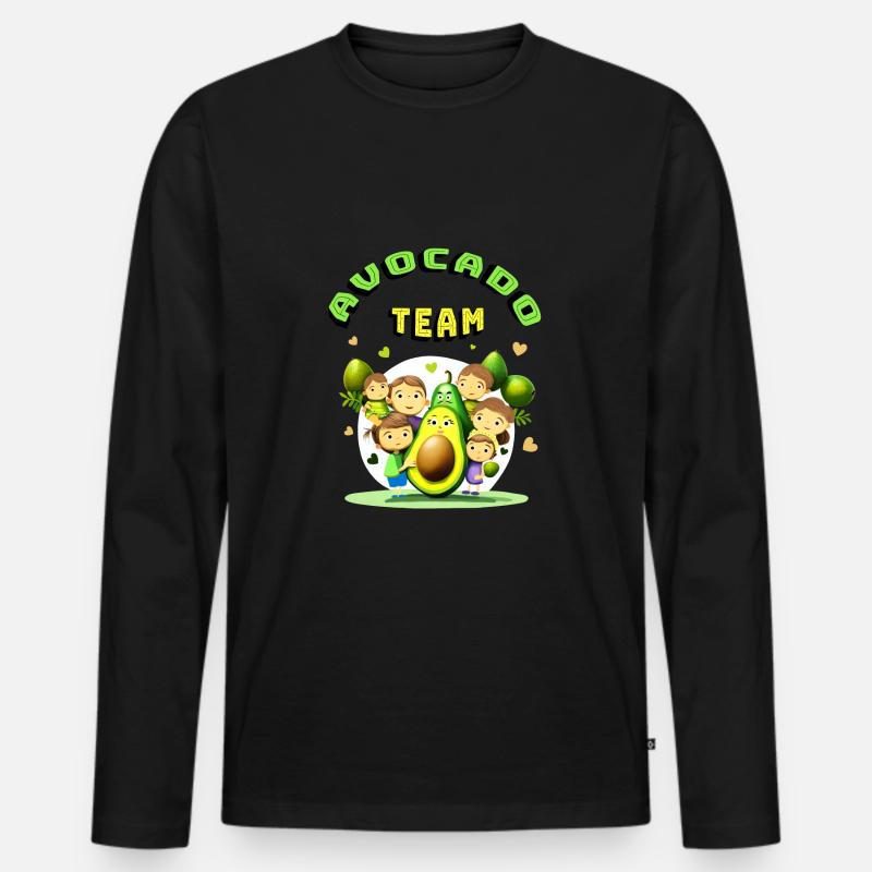 Avocado-Team - Männer Premium Bio Langarmshirt - Schwarz