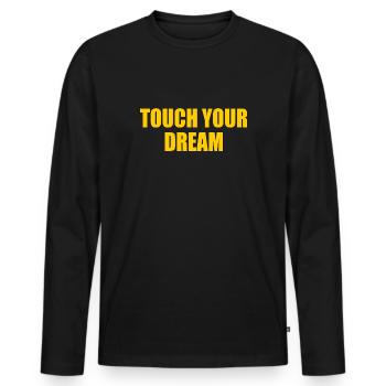 touch your dream - T-shirt manches longues Premium bio Homme - noir - Devant - Nico (187cm)