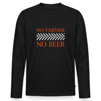 no farmer no Beer Bauernprotest Bauerndemo Blockad - Männer Premium Bio Langarmshirt - Schwarz - Vorne - Nico (187cm)