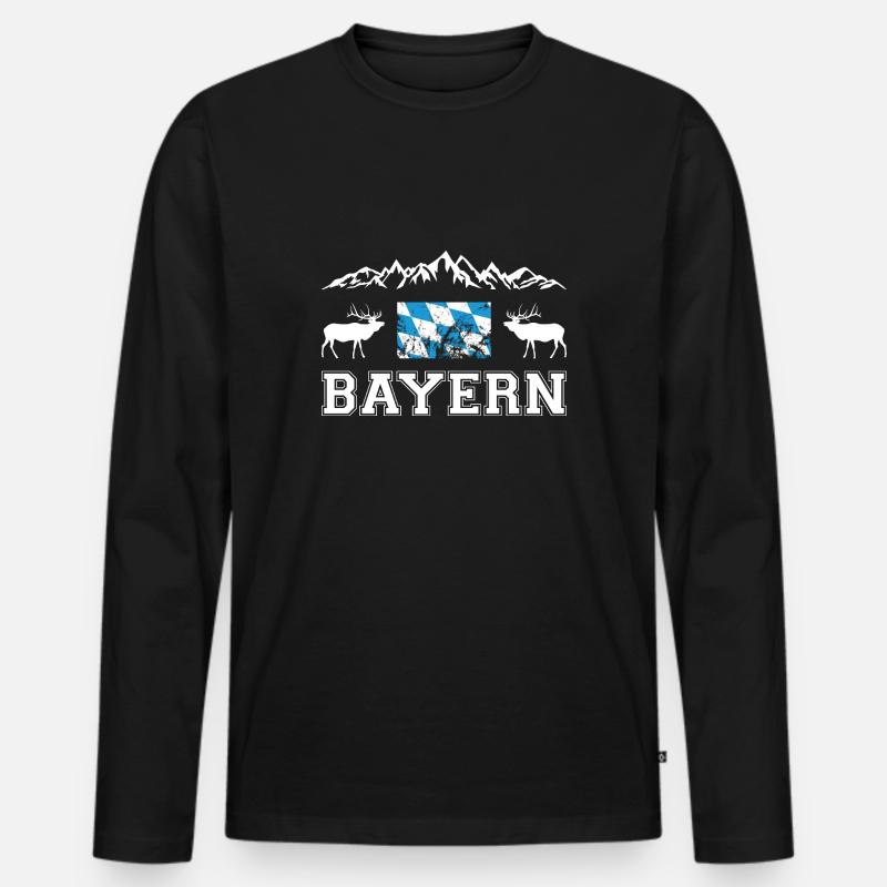 Bayern - Männer Premium Bio Langarmshirt - Schwarz