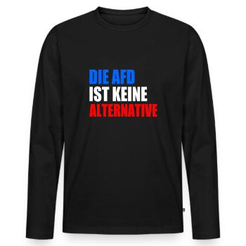 die afd ist keine alternative - Männer Premium Bio Langarmshirt - Schwarz - Vorne - Nico (187cm)