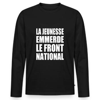 The youth fucks the National Front - Men's Premium Organic Long Sleeve Shirt - black - Front - Nico (187cm)
