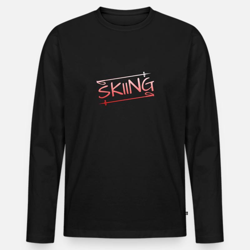 skiing - Männer Premium Bio Langarmshirt - Schwarz