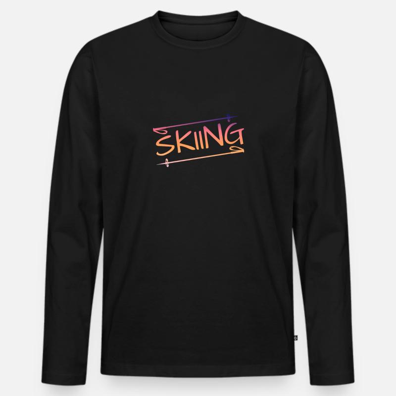 Skiing skiing - Männer Premium Bio Langarmshirt - Schwarz