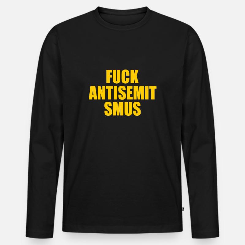 fuck antisemitismus - Männer Premium Bio Langarmshirt - Schwarz
