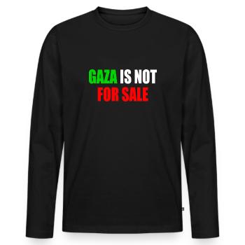 gaza is not for sale - Men's Premium Organic Long Sleeve Shirt - black - Front - Nico (187cm)