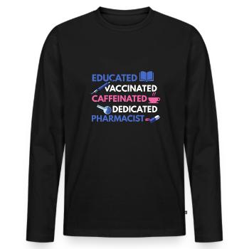 Apotheker Apotheke Pharmazie PTA - Männer Premium Bio Langarmshirt - Schwarz - Vorne - Nico (187cm)