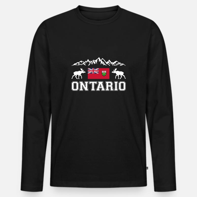 Ontario - Männer Premium Bio Langarmshirt - Schwarz
