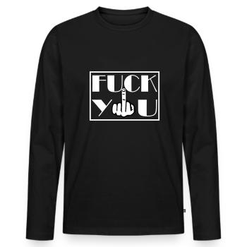 Fuck You Fuck You Majeur - T-shirt manches longues Premium bio Homme - noir - Devant - Nico (187cm)