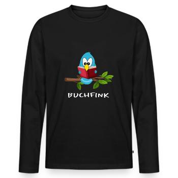 buchfink bibliothek buch lesen fibel ebook reader - Männer Premium Bio Langarmshirt - Schwarz - Vorne - Nico (187cm)