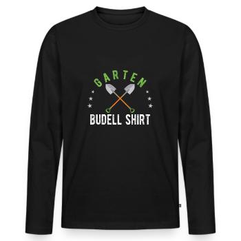 Garten Buddel Shirt Hobbygärtner Gärtnerin Gärtner - Männer Premium Bio Langarmshirt - Schwarz - Vorne - Nico (187cm)