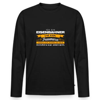 Eisenbahner Beruf Bahn Geschenk - Männer Premium Bio Langarmshirt - Schwarz - Vorne - Nico (187cm)