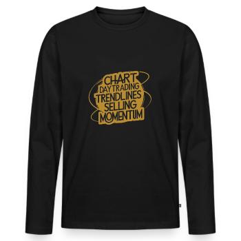 Trading my passion cool trading design - Men's Premium Organic Long Sleeve Shirt - black - Front - Nico (187cm)