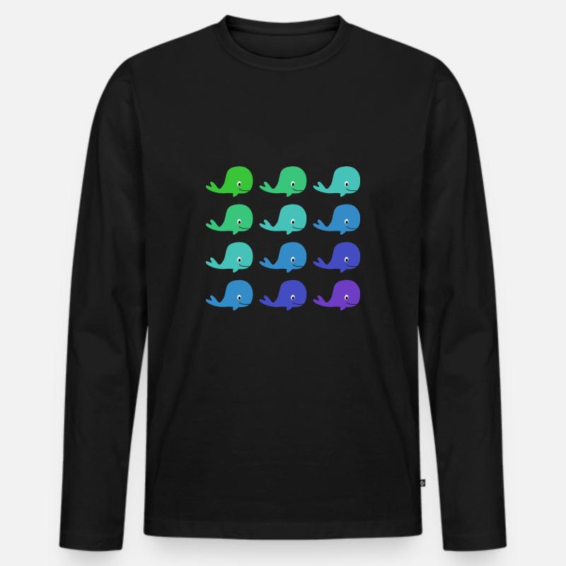 Modello di balene - Maglia a manica lunga ecologica premium da uomo - nero