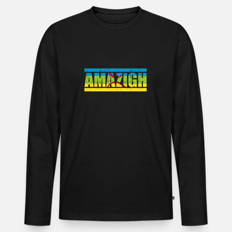 Amazigh - Männer Premium Bio Langarmshirt - Schwarz
