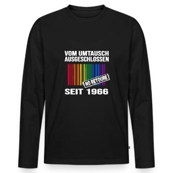 1966 geburtstag lgbt regenbogen pride birthday - Männer Premium Bio Langarmshirt - Schwarz - Vorne - Nico (187cm)