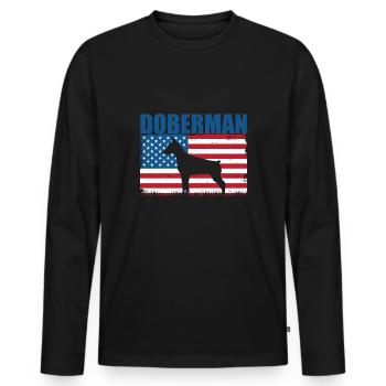 Doberman - Men's Premium Organic Long Sleeve Shirt - black - Front - Nico (187cm)