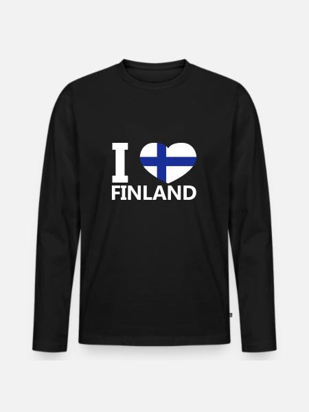 I Love Finland - Men's Premium Organic Long Sleeve Shirt - black