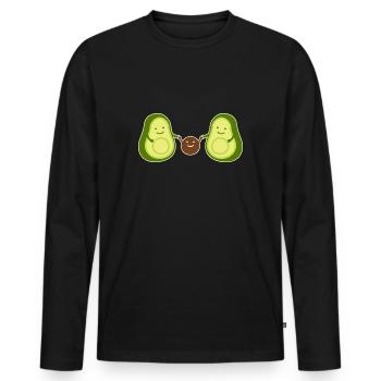 Avocado - Männer Premium Bio Langarmshirt - Schwarz - Vorne - Nico (187cm)