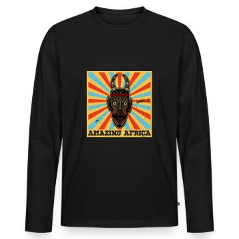 Africa Mask African Afro History - Men's Premium Organic Long Sleeve Shirt - black - Front - Nico (187cm)