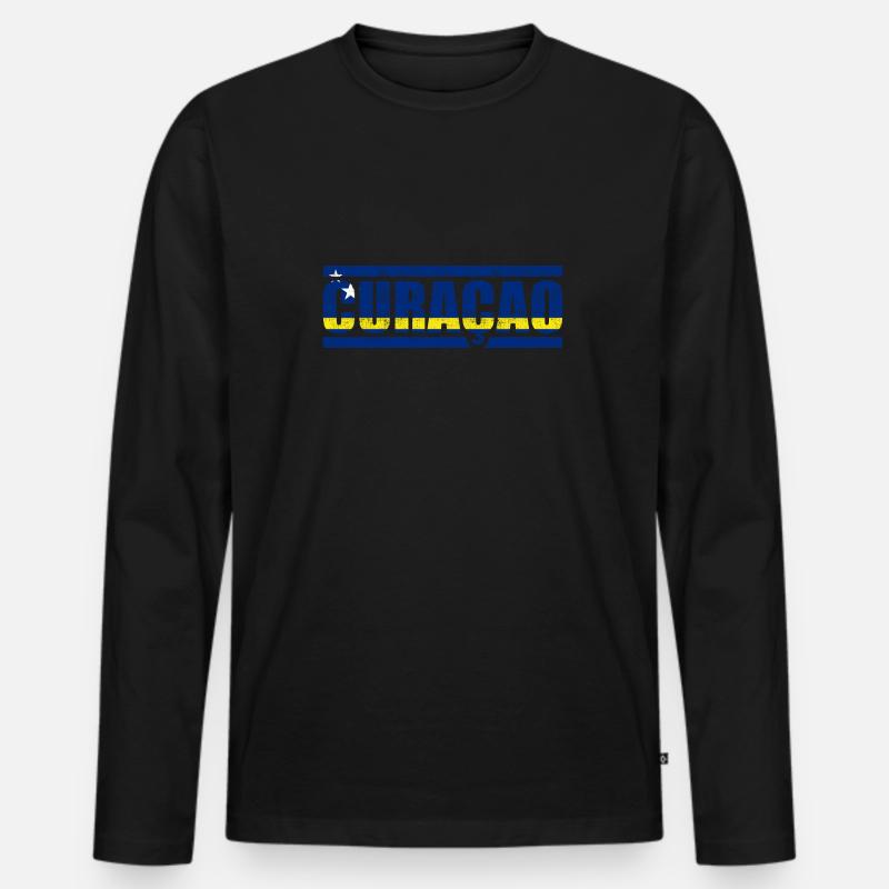 Curaçao - Männer Premium Bio Langarmshirt - Schwarz