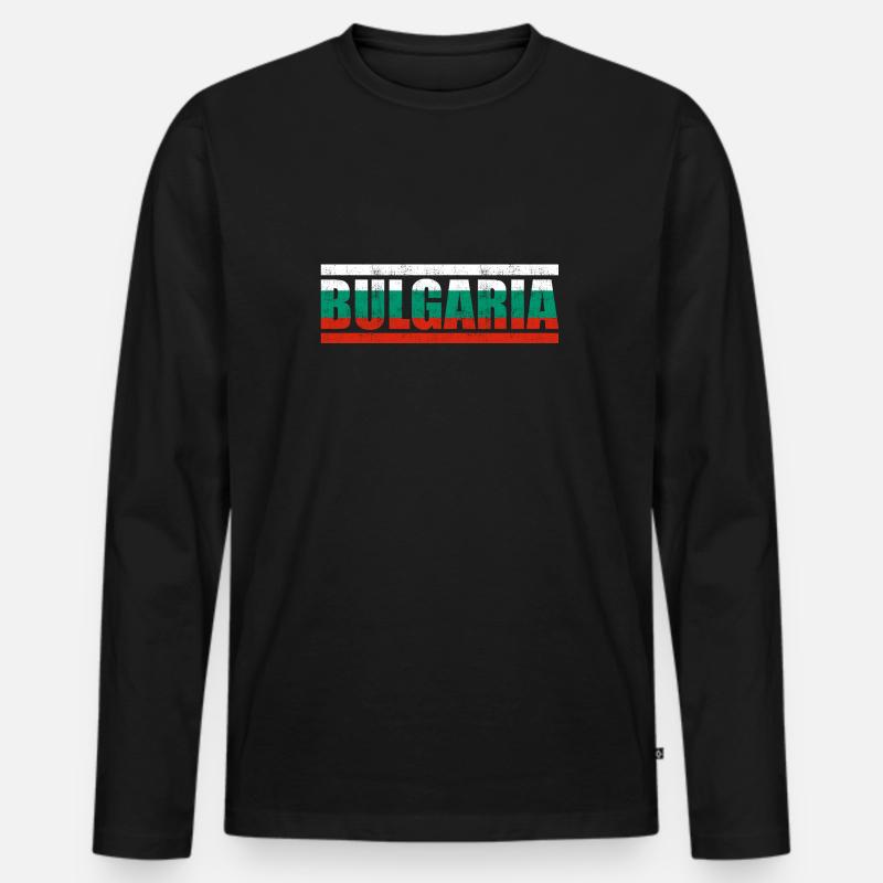 Bulgarien - Männer Premium Bio Langarmshirt - Schwarz