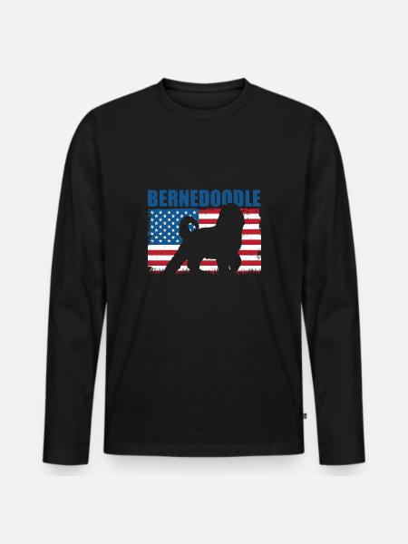 Bernedoodle Hund - Männer Premium Bio Langarmshirt - Schwarz