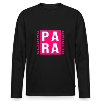 paragliding glide long gleitschirm thermik-glide - Männer Premium Bio Langarmshirt - Schwarz - Vorne - Nico (187cm)