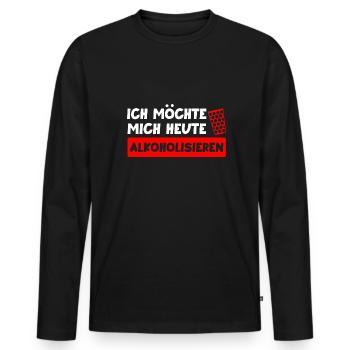 Schorle Pfälzer Dubbeglas Geschenk - Männer Premium Bio Langarmshirt - Schwarz - Vorne - Nico (187cm)