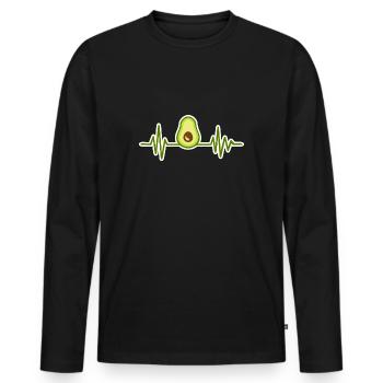 Avocado - Männer Premium Bio Langarmshirt - Schwarz - Vorne - Nico (187cm)