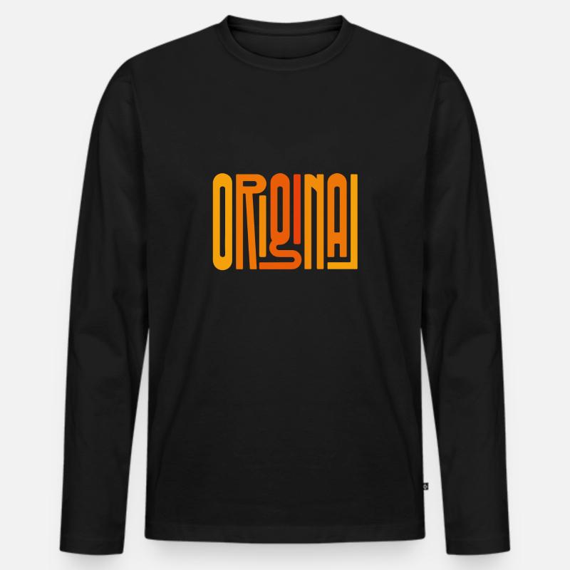 Original - Männer Premium Bio Langarmshirt - Schwarz