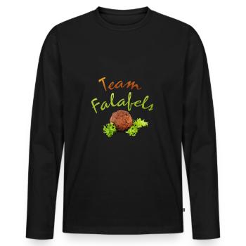 Team falafels - T-shirt manches longues Premium bio Homme - noir - Devant - Nico (187cm)