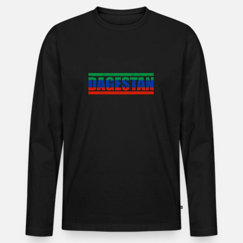 Dagestan - Männer Premium Bio Langarmshirt - Schwarz